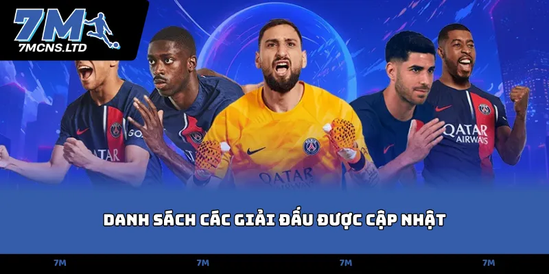 Danh sách các giải đấu được cập nhật